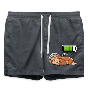 Monkey Sleeping Recharging Night Bedtime - Badeshorts - Anthrazit - Vorne - AI Model Male 185 light (185cm)
