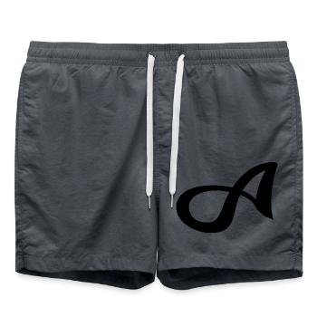 Letter A - Badeshorts - Anthrazit - Vorne - AI Model Male 185 light (185cm)