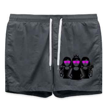 Hen Team Girls Party - Swim Trunks - anthracite - Front - AI Model Male 185 light (185cm)
