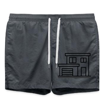 Maison Moderne Maison Construction - Short de bain - charbon - Devant - AI Model Male 185 light (185cm)