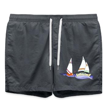 Sailboat - Swim Trunks - anthracite - Front - AI Model Male 185 light (185cm)