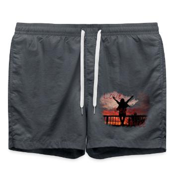 Spruch Design Liebe - Badeshorts - Anthrazit - Vorne - AI Model Male 185 light (185cm)