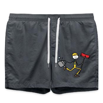 Cleaning man - Swim Trunks - anthracite - Front - AI Model Male 185 light (185cm)