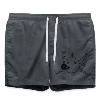 Kiffen joint hai witty - Swim Trunks - anthracite - Front - AI Model Male 185 light (185cm)