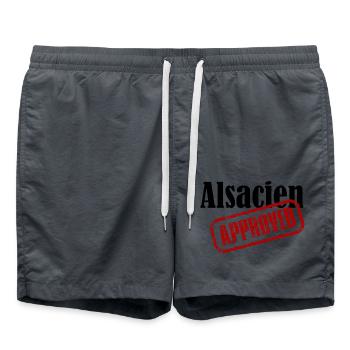 T-shirt humour Alsace pour Alsacien approved - Short de bain - charbon - Devant - AI Model Male 185 light (185cm)