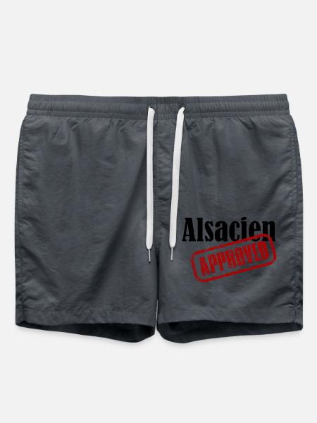T-shirt humour Alsace pour Alsacien approved - Short de bain - charbon