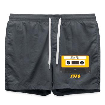 Vieille cassette - née en 1976 - Short de bain - charbon - Devant - AI Model Male 185 light (185cm)