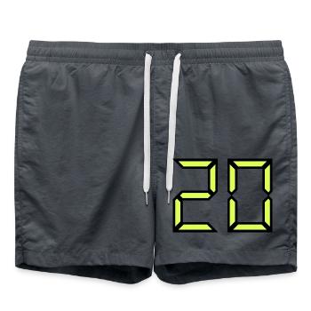 20 YEARS,20TH ANNIVERSARY,20 ANNIVERSARY 20 YEARS,20 - Swim Trunks - anthracite - Front - AI Model Male 185 light (185cm)