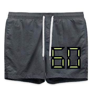 60 ANS. 60e ANNIVERSAIRE. ANNIVERSAIRE 60 ANS - Short de bain - charbon - Devant - AI Model Male 185 light (185cm)