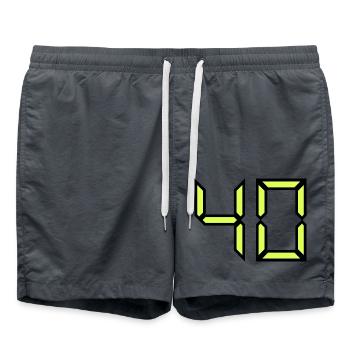 40. ANNIVERSAIRE. HAPPY BIRTHDAY - Short de bain - charbon - Devant - AI Model Male 185 light (185cm)
