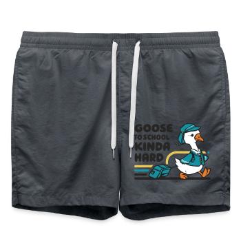 Goes To School Kinda Hard - Swim Trunks - anthracite - Front - AI Model Male 185 light (185cm)