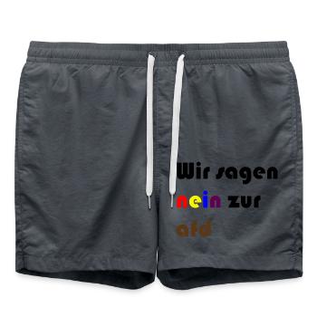 Wir sagen nein zur afd - Badeshorts - Anthrazit - Vorne - AI Model Male 185 light (185cm)