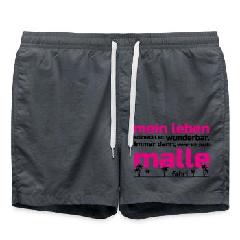 Mein Leben Malle (Schrift pink/schwarz) - Badeshorts - Anthrazit - Vorne - AI Model Male 185 light (185cm)