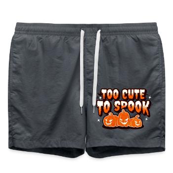 Spooky Halloween Pumpkin Humor Trick and Treat - Swim Trunks - anthracite - Front - AI Model Male 185 light (185cm)