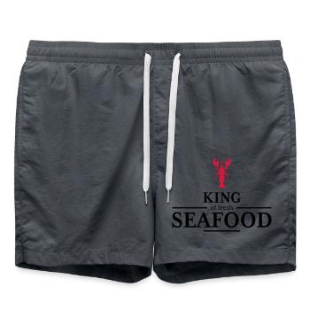 king of Seafood - Swim Trunks - anthracite - Front - AI Model Male 185 light (185cm)