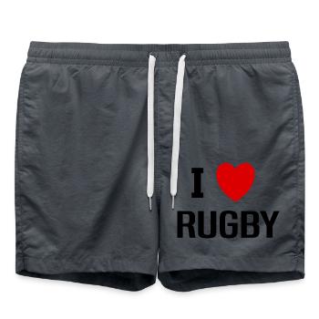 I love Rugby - Short de bain - charbon - Devant - AI Model Male 185 light (185cm)