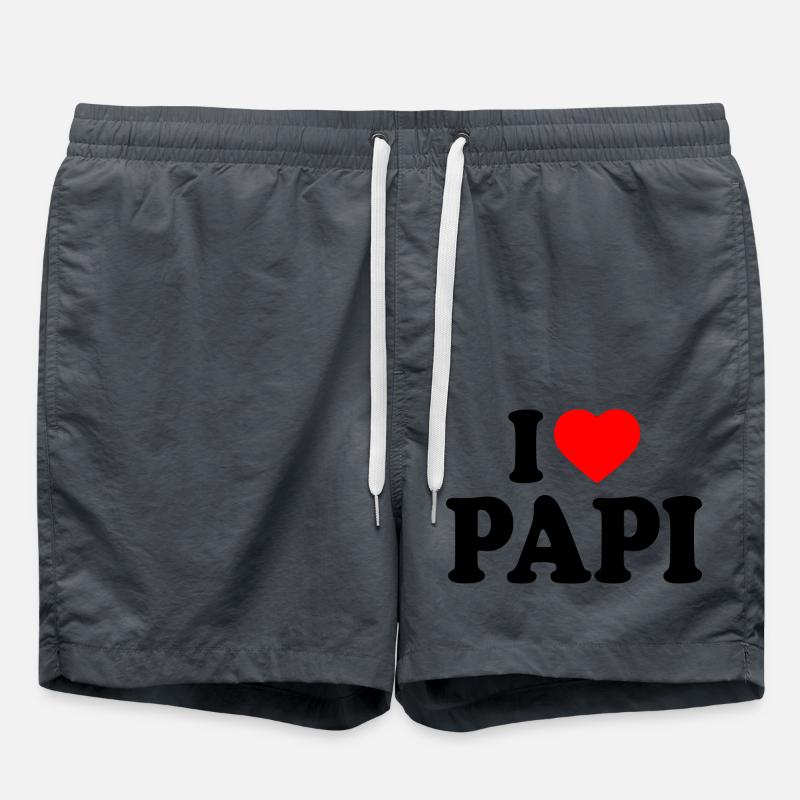 I love papi - Badeshorts - Anthrazit