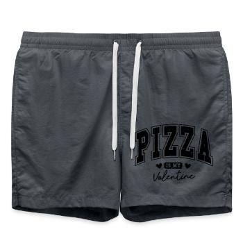 Cadeau de la Saint-Valentin La pizza est ma Saint-Valentin drôle - Short de bain - charbon - Devant - AI Model Male 185 light (185cm)