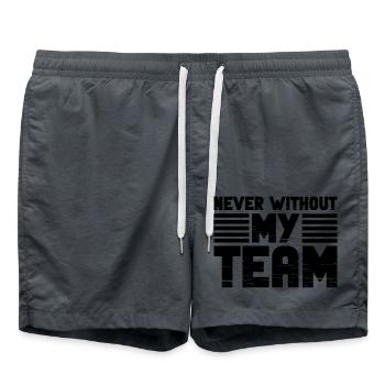 Never without my Team - Swim Trunks - anthracite - Front - AI Model Male 185 light (185cm)