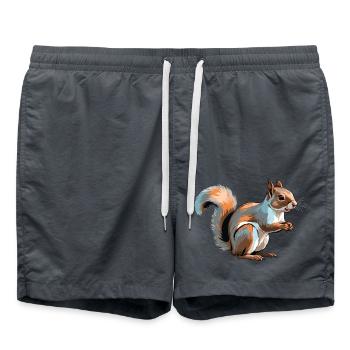 Écureuil - Animaux mignons - Short de bain - charbon - Devant - AI Model Male 185 light (185cm)