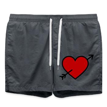 Heart Symbol Arrow - Swim Trunks - anthracite - Front - AI Model Male 185 light (185cm)