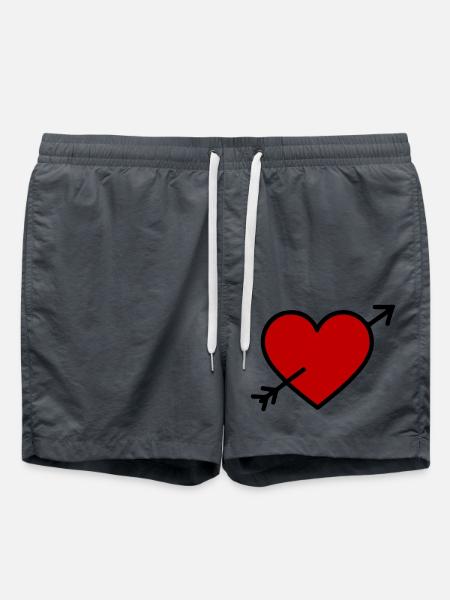 Heart Symbol Arrow - Swim Trunks - anthracite