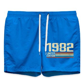 Vintage 1982 Retro Birthday - Born in 1982 - Swim Trunks - cobalt blue - Front
