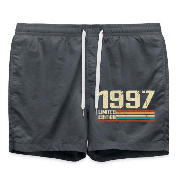 Vintage 1997 Anniversaire Rétro - Né en 1997 - Short de bain - charbon - Devant - AI Model Male 185 light (185cm)