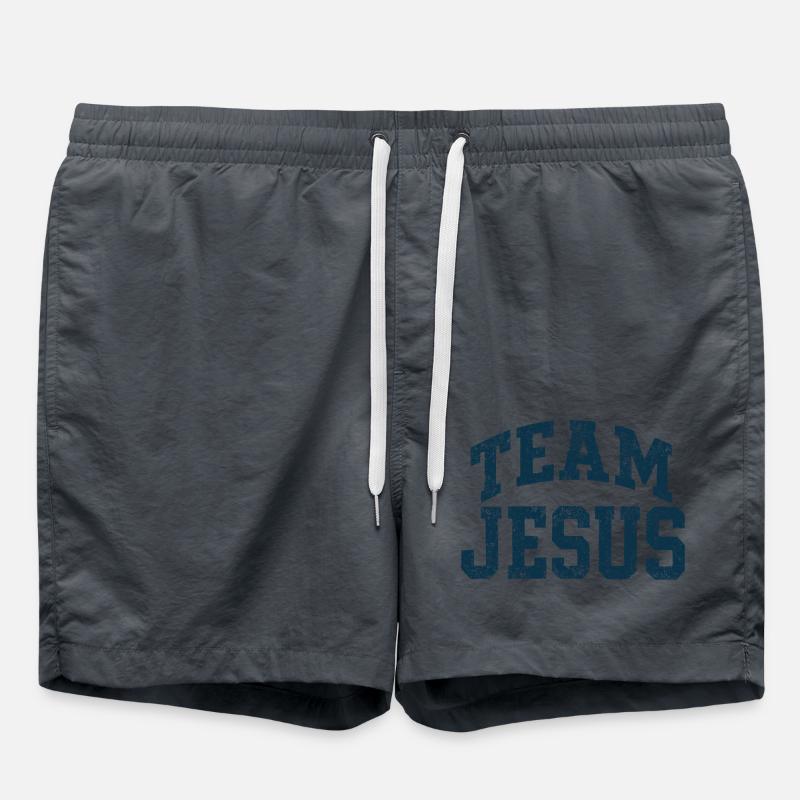 Team Jesus - Blue - Swim Trunks - anthracite