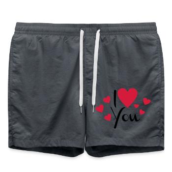 Liebe - Badeshorts - Anthrazit - Vorne - AI Model Male 185 light (185cm)