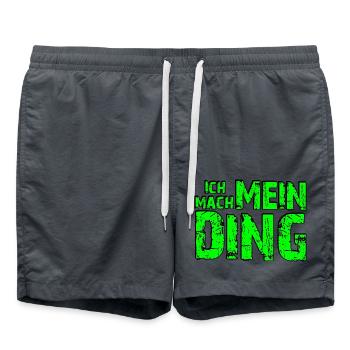 Ich mach mein Ding - grün - Badeshorts - Anthrazit - Vorne - AI Model Male 185 light (185cm)