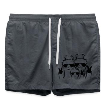 Détendez-vous les parents de lama de la famille - Short de bain - charbon - Devant - AI Model Male 185 light (185cm)