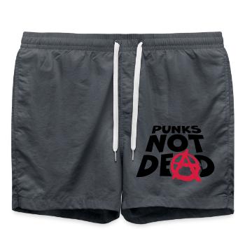 punks not dead quote - Swim Trunks - anthracite - Front - AI Model Male 185 light (185cm)