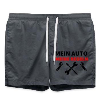 Auto - Badeshorts - Anthrazit - Vorne - AI Model Male 185 light (185cm)
