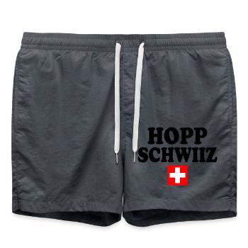 Hopp schwiiz - Short de bain - charbon - Devant - AI Model Male 185 light (185cm)