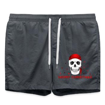 Merry Christmas skull - Badeshorts - Anthrazit - Vorne - AI Model Male 185 light (185cm)
