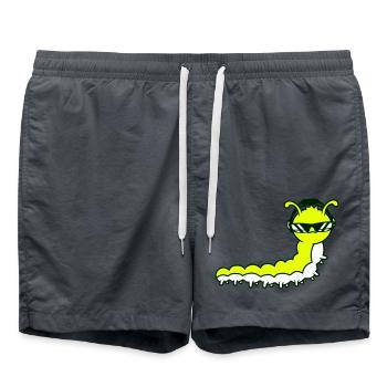 Cool Cute DJ Caterpillar Sunglasses Party Club Music - Swim Trunks - anthracite - Front - AI Model Male 185 light (185cm)