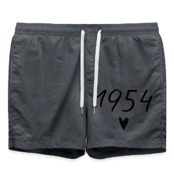 1954 Heart Birthday - Swim Trunks - anthracite - Front - AI Model Male 185 light (185cm)