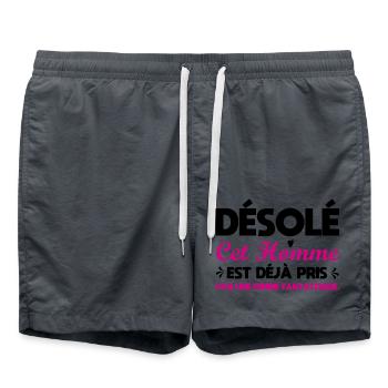 Sorry, dieser Mann ist schon vergeben - Badeshorts - Anthrazit - Vorne - AI Model Male 185 light (185cm)