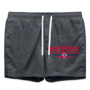 J’aime la tenue T-shirt design Norvège - Short de bain - charbon - Devant - AI Model Male 185 light (185cm)