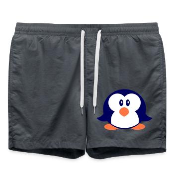 Pingouin mignon bambin enfant poussin bébé heureux - Short de bain - charbon - Devant - AI Model Male 185 light (185cm)