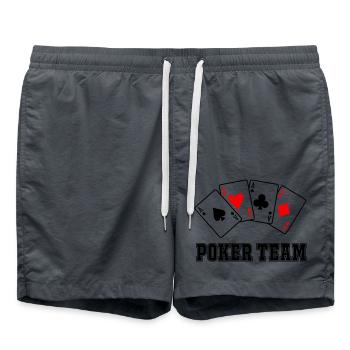 Équipe de poker - Short de bain - charbon - Devant - AI Model Male 185 light (185cm)
