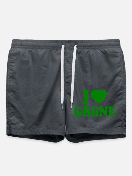 I love green - Swim Trunks - anthracite