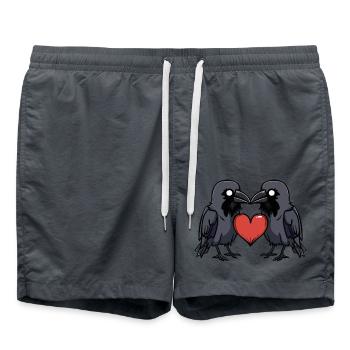 Corbeau Coeur de la Saint-Valentin - Short de bain - charbon - Devant - AI Model Male 185 light (185cm)
