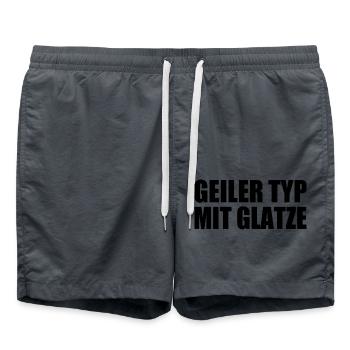 geiler typ mit glatze - Badeshorts - Anthrazit - Vorne - AI Model Male 185 light (185cm)