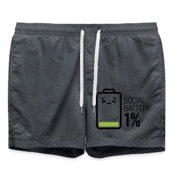 Batterie sociale : 1% - Short de bain - charbon - Devant - AI Model Male 185 light (185cm)