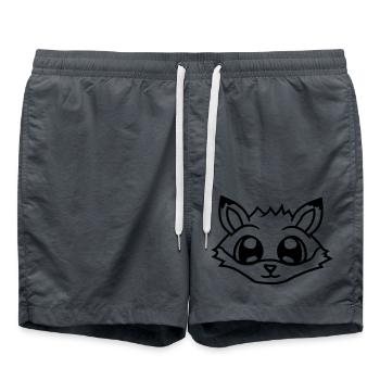 Fuchs Rotfuchs Wildes Tier Schlauer Wald Bewohner - Badeshorts - Anthrazit - Vorne - AI Model Male 185 light (185cm)
