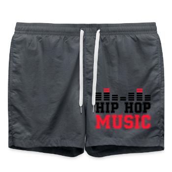 Musique Hip Hop - Short de bain - charbon - Devant - AI Model Male 185 light (185cm)