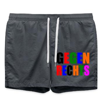 Gegen rechts - Badeshorts - Anthrazit - Vorne - AI Model Male 185 light (185cm)