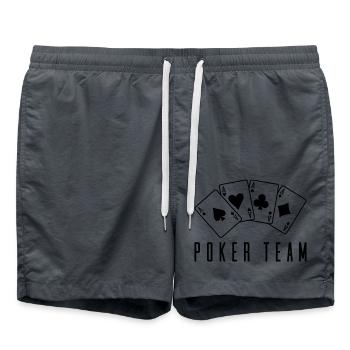 Équipe de poker 1 - Short de bain - charbon - Devant - AI Model Male 185 light (185cm)